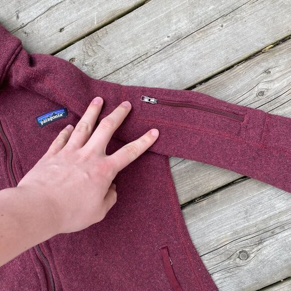 2020 Patagonia Better Sweater Full Zip Fleece Jacket Small Burgandy - Picture 10 of 11